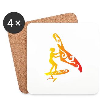 Surfer Wing Foiling Girl Foiling Lover Geschenk - Untersetzer (4er-Set) - Weiß - Vorne