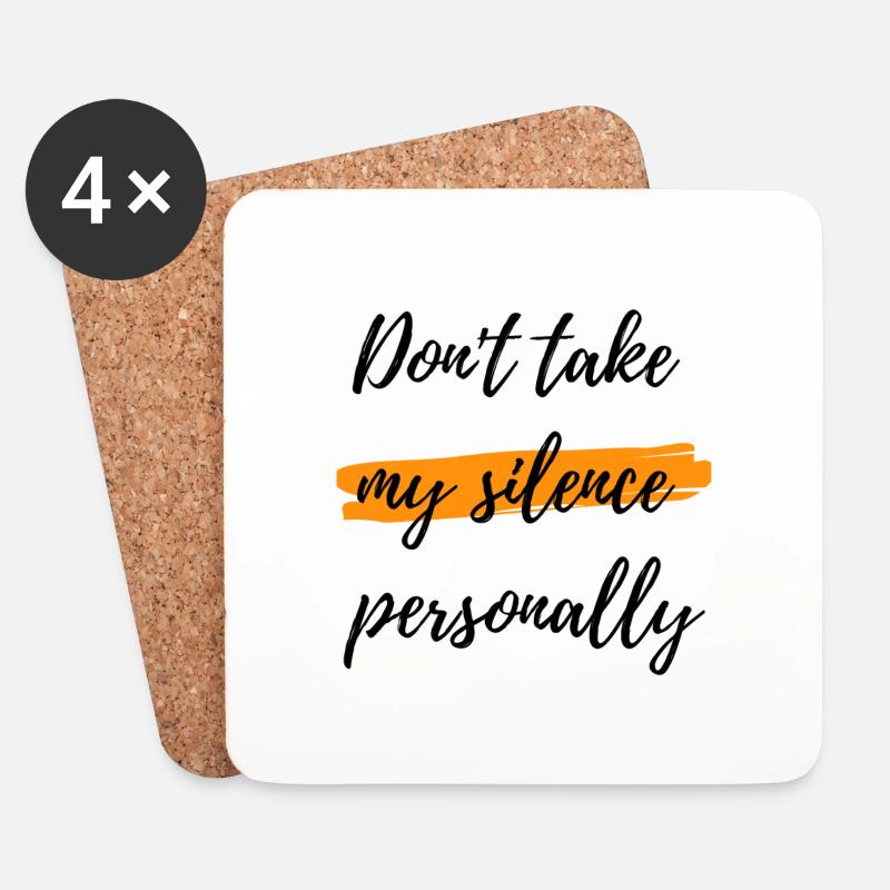 Don't take my silence personally - Mutismus - Untersetzer (4er-Set) - Weiß