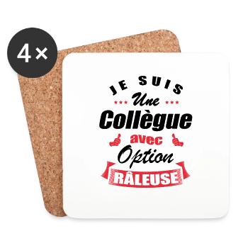 COLLÈGUE AVEC OPTION RÂLEUSE - Dessous de verre (lot de 4) - blanc - Devant