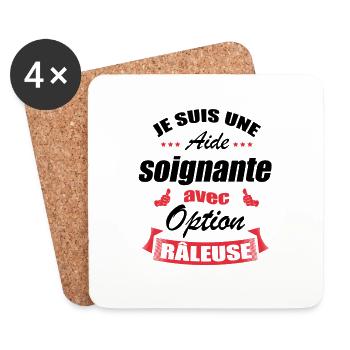 AIDE-SOIGNANTE AVEC OPTION RÂLEUSE - Dessous de verre (lot de 4) - blanc - Devant