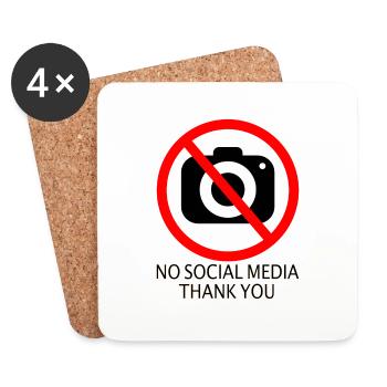 no social media - Untersetzer (4er-Set) - Weiß - Vorne