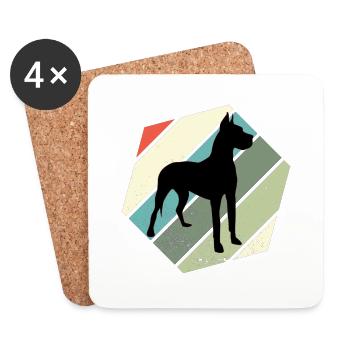 Sweet Great Dane Vintage Great Danes Dogs Gassi - Coasters (set of 4) - white - Front
