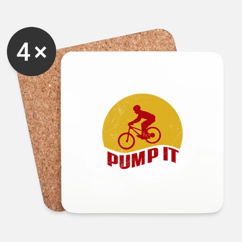 Mountainbike Pump it Pump Track Lustiges Geschenk - Untersetzer (4er-Set) - Weiß