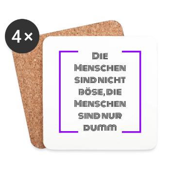 Die Menschen sind nicht Böse - Untersetzer (4er-Set) - Weiß - Vorne