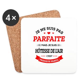HÔTESSE DE L’AIR PARFAITE - Dessous de verre (lot de 4) - blanc - Devant