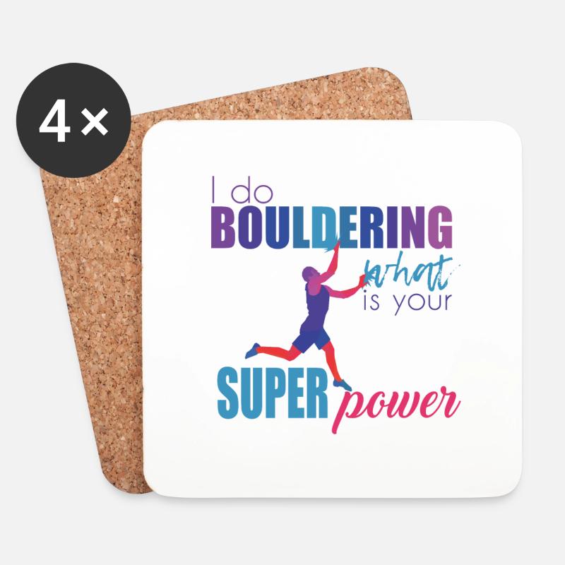 Bouldern - Untersetzer (4er-Set) - Weiß