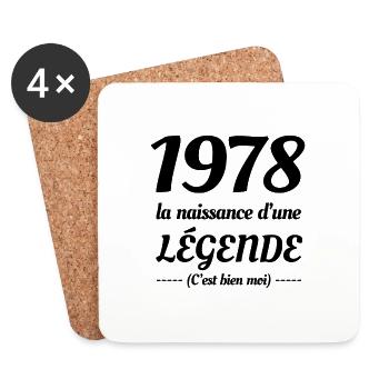 1978 NAISSANCE D’UNE LÉGENDE - Dessous de verre (lot de 4) - blanc - Devant