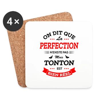 TONTON PARFAIT BL - Dessous de verre (lot de 4) - blanc - Devant