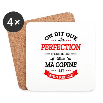 COPINE PARFAITE - Dessous de verre (lot de 4) - blanc - Devant