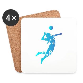 Maori Volleyball Girls Volleyball Player Poison - Dessous de verre (lot de 4) - blanc - Devant