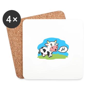 Math Symbols Cow Goes Mu Lustige Tier-Geschenkidee - Untersetzer (4er-Set) - Weiß - Vorne