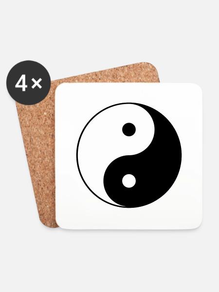 Yin yang - Untersetzer (4er-Set) - Weiß