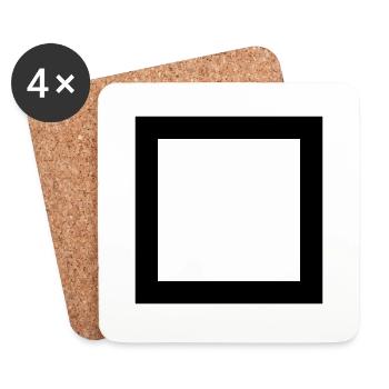 Square Icon Rectangle - Coasters (set of 4) - white - Front