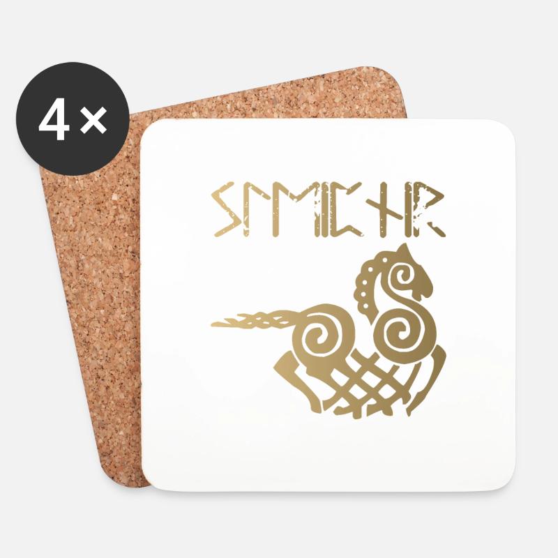 Sleipnir - Untersetzer (4er-Set) - Weiß