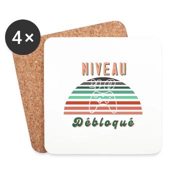 Niveau 40 Ans Débloqué 40e anniversaire - Dessous de verre (lot de 4) - blanc - Devant