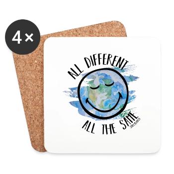 All Different All the Same Smileyworld black - Coasters (set of 4) - white - Front