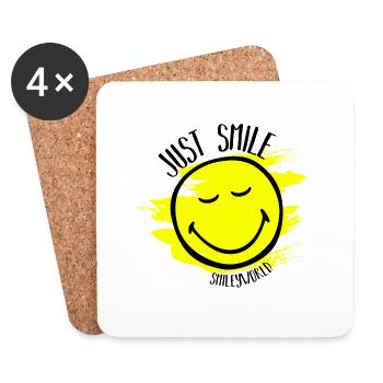 Just Smile - Coasters (set of 4) - white - Front