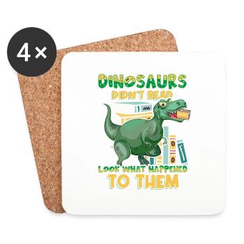 Cool Dinosaurs Shirt Designs pour les enfants doit avoir - Dessous de verre (lot de 4) - blanc - Devant
