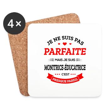 MONITRICE-ÉDUCATRICE PARFAITE - Dessous de verre (lot de 4) - blanc - Devant