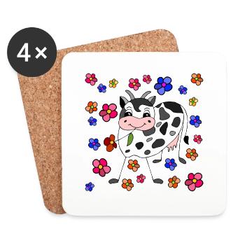Cow - Coasters (set of 4) - white - Front