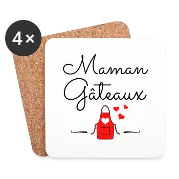 Maman gâteaux Idée cadeau original - Dessous de verre (lot de 4) - blanc - Devant