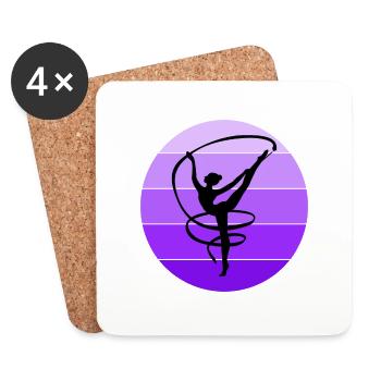 Rhythmic Gymnastics Ribbon Gymnast Girl Vintage - Coasters (set of 4) - white - Front