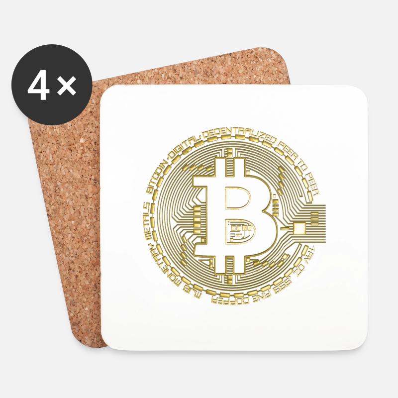 Bitcoin Gold - Untersetzer (4er-Set) - Weiß