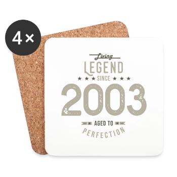 Legende seit 2003 Geburtstagsgeschenk 20 Jahre - Untersetzer (4er-Set) - Weiß - Vorne