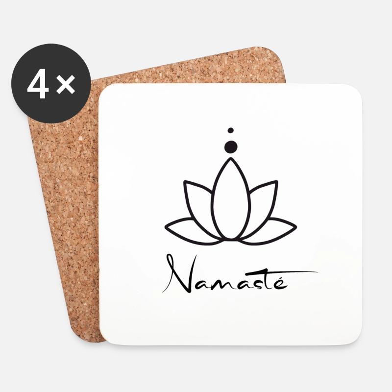Namaste Orchidee -T-Shirt - Untersetzer (4er-Set) - Weiß