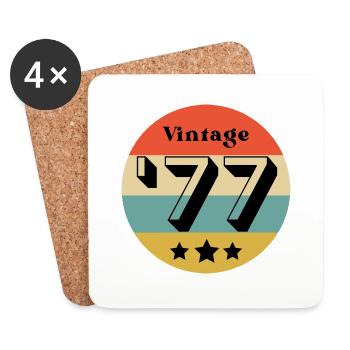 millésime 1977 - Dessous de verre (lot de 4) - blanc - Devant