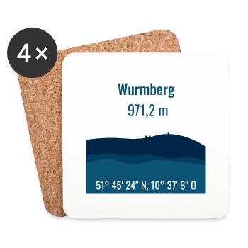 Wurmberg - Untersetzer (4er-Set) - Weiß - Vorne