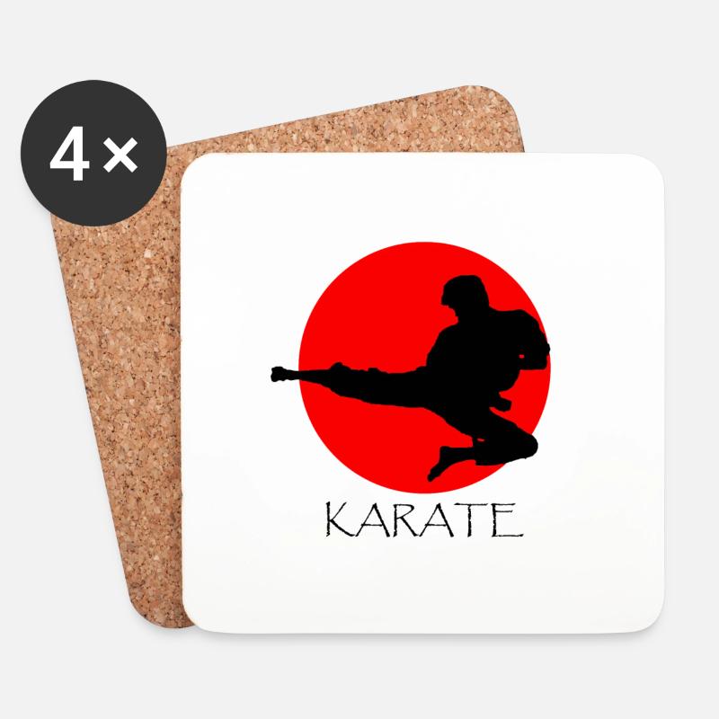 Karate - Untersetzer (4er-Set) - Weiß