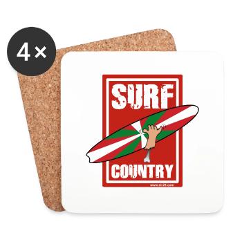 Basque surfing - Dessous de verre (lot de 4) - blanc - Devant