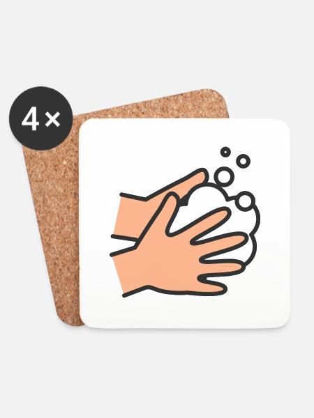 Wash hands Icon - Coasters (set of 4) - white