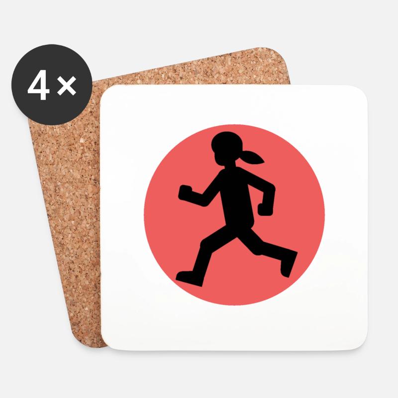 a gift for a runner - Coasters (set of 4) - white