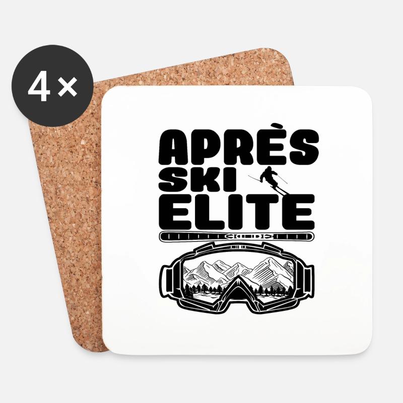 Apres Ski Elite - Untersetzer (4er-Set) - Weiß