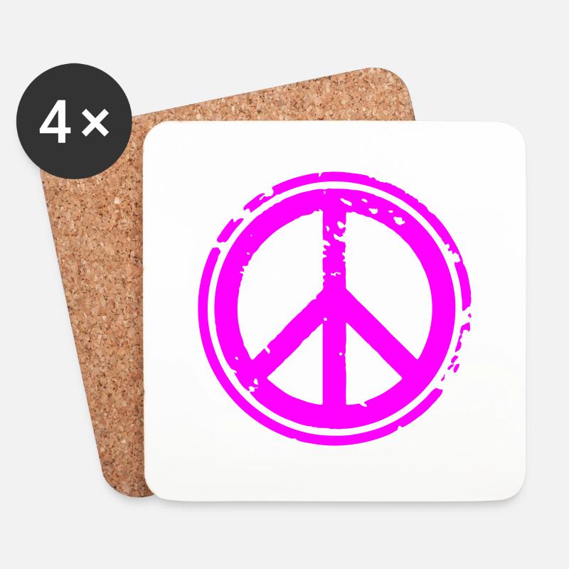 Peacezeichen Friedenssymbol Used Look Grunge Peace - Untersetzer (4er-Set) - Weiß