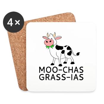 Moo-chas Grass-ias - Coasters (set of 4) - white - Front