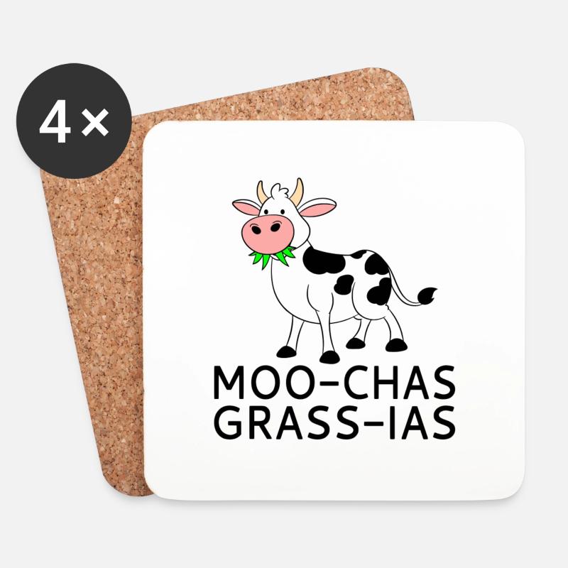 Moo-chas Grass-ias - Untersetzer (4er-Set) - Weiß