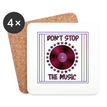 dont stop the music tons violet bordeau - Dessous de verre (lot de 4) - blanc - Devant