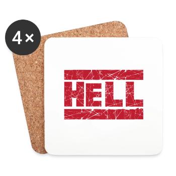 Hell Red Tintenstempel - Untersetzer (4er-Set) - Weiß - Vorne