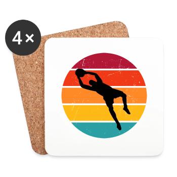 Gardien de but Footballeur Football Gardien de but - Dessous de verre (lot de 4) - blanc - Devant