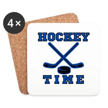Hockey Time Originelle Geschenkidee - Untersetzer (4er-Set) - Weiß - Vorne