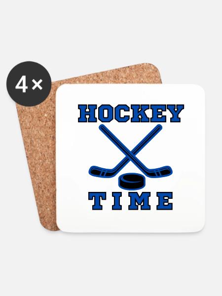 Hockey Time Originelle Geschenkidee - Untersetzer (4er-Set) - Weiß