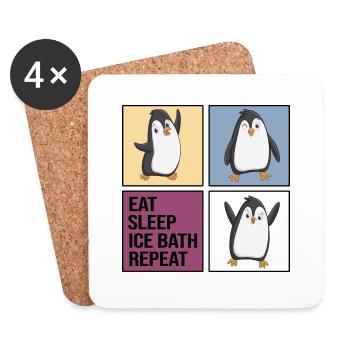 eisbader icebath winterbader eat sleep ice bath - Coasters (set of 4) - white - Front