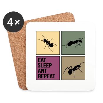 ant repeat antityp retro ant ants anti - Coasters (set of 4) - white - Front
