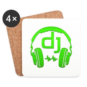 casque-musique-dj - Dessous de verre (lot de 4) - blanc - Devant
