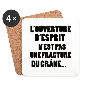 Humour noir - Dessous de verre (lot de 4) - blanc - Devant