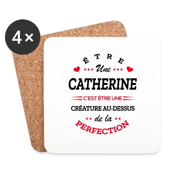 CATHERINE PARFAITE - NOM CATHERINE - Dessous de verre (lot de 4) - blanc - Devant
