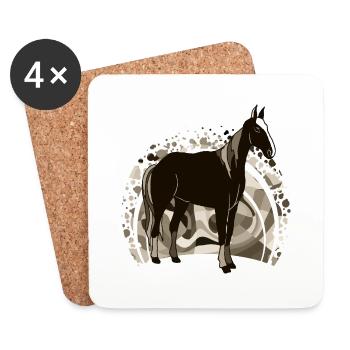 Pferd - Untersetzer (4er-Set) - Weiß - Vorne
